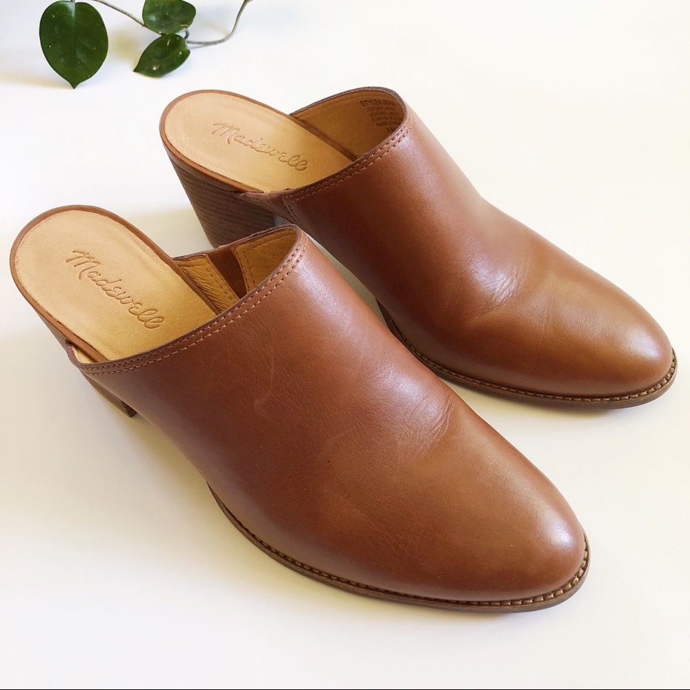 EUC✨Madewell The Harper Brown Leather Mules Sz 11